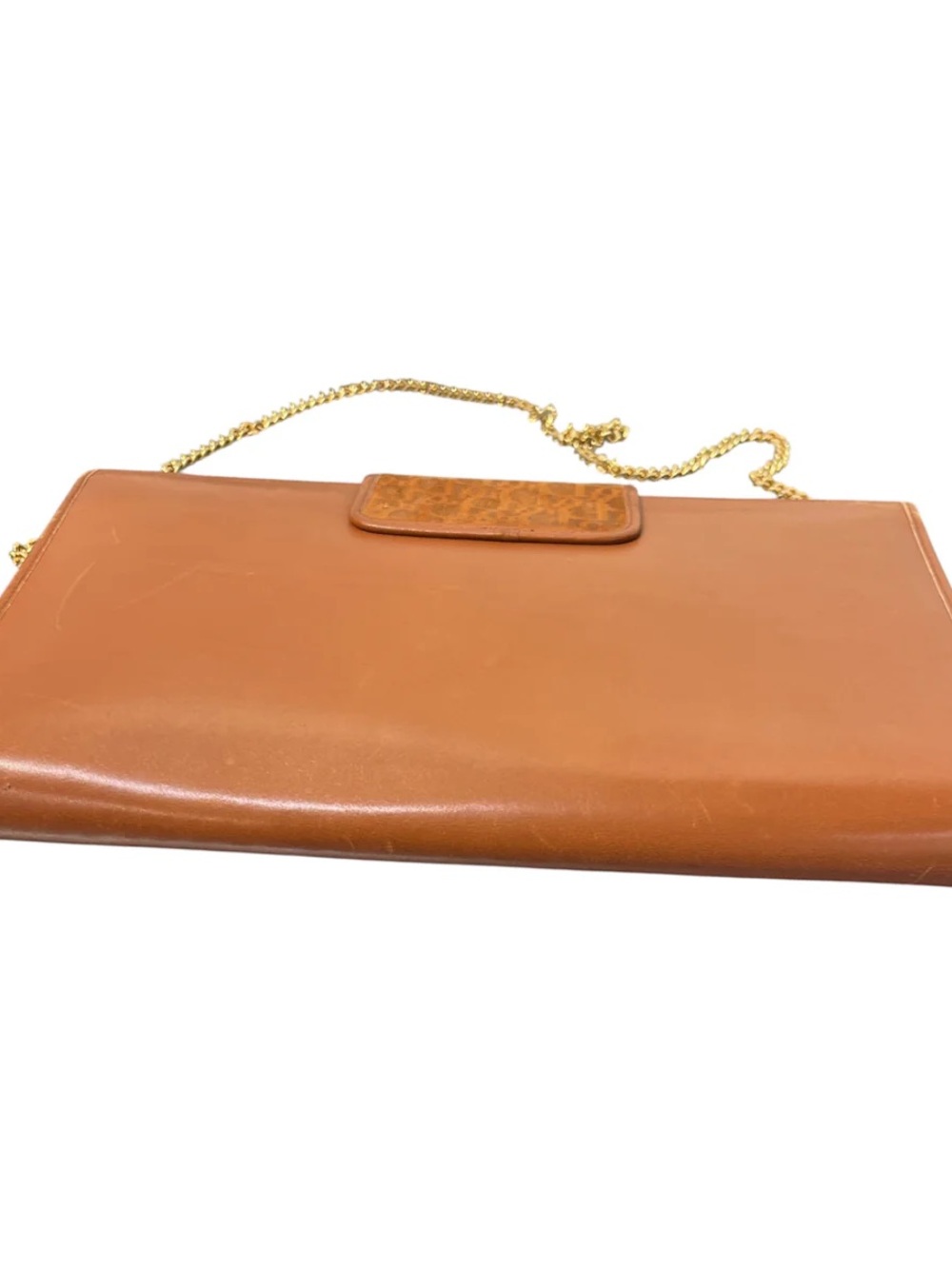Dior Tan/Brown Leather Calfskin Bag with Gold Chain Strap - Picture 3 of 5